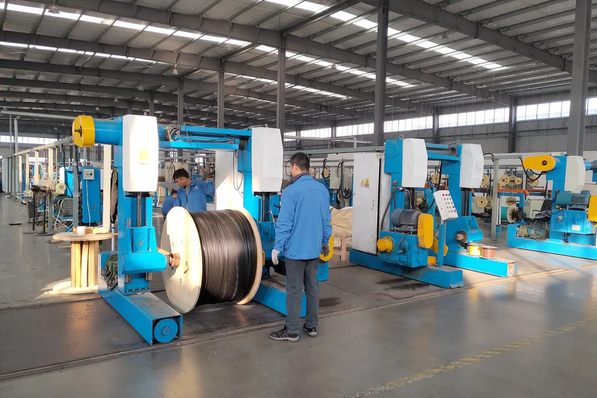 Fiber optic cable manufacturing line for outdoor cable production