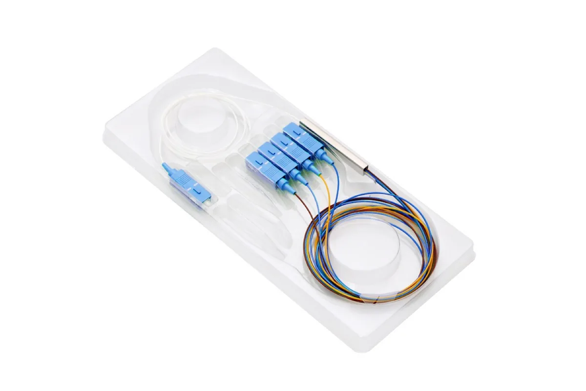 Mini PLC splitter in blister tray packaging