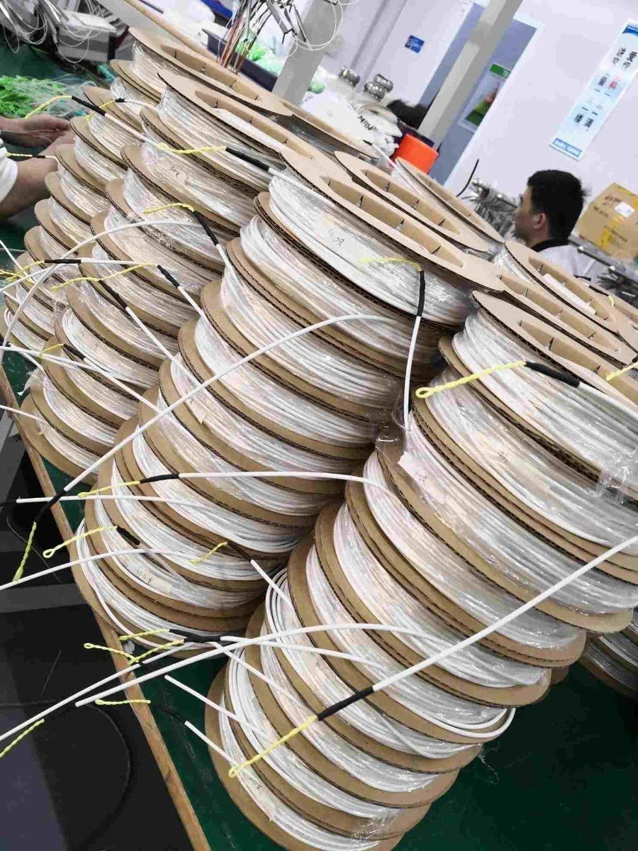 Factory cable reels prepared for pre-terminated fiber box assembly