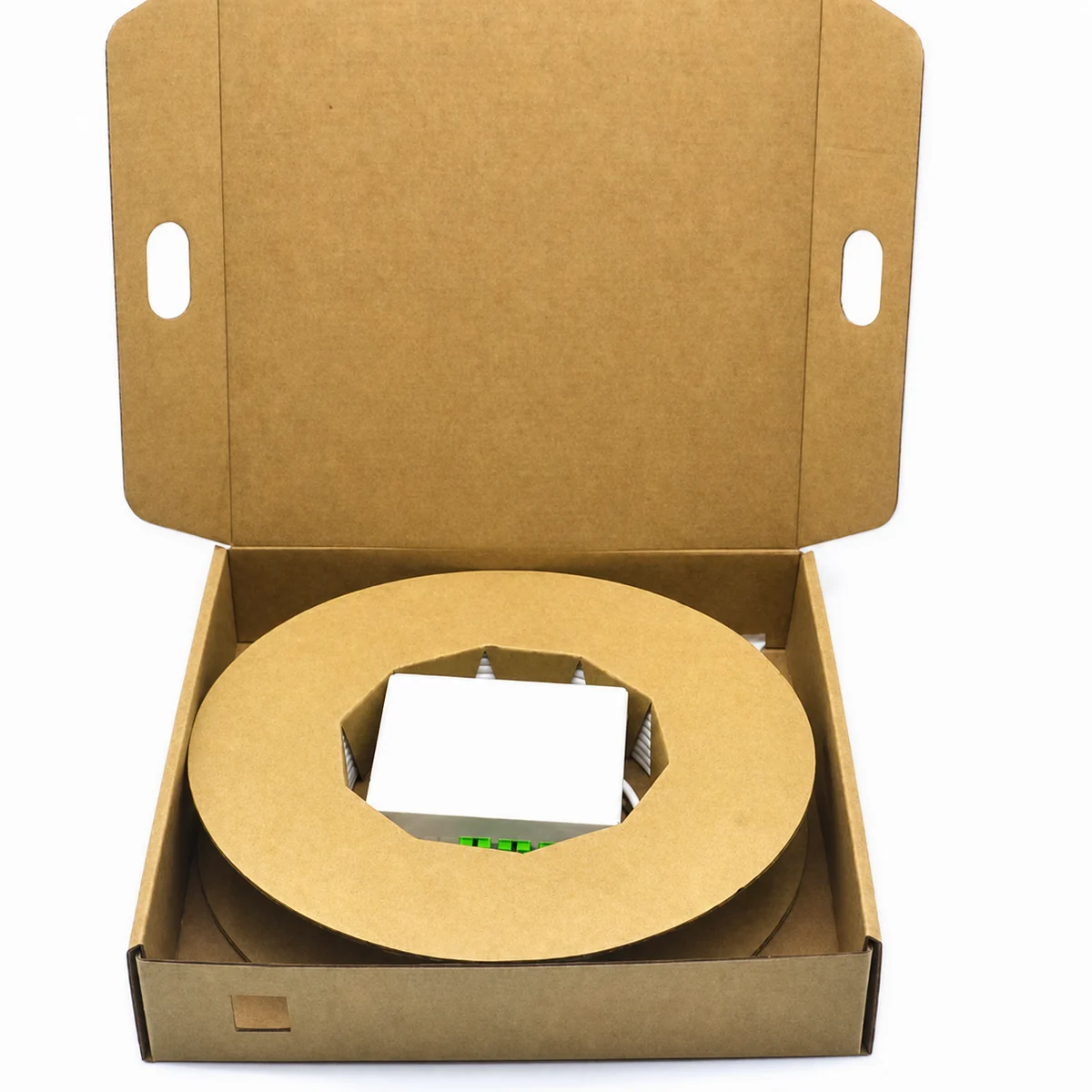 NL-4PWT pre-terminated fiber box kit in protective reel packaging
