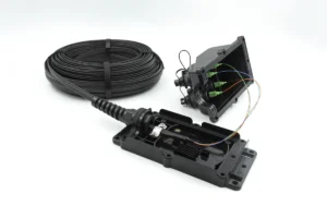 Pre-connectorized FTTH cable connected to a fiber distribution terminal