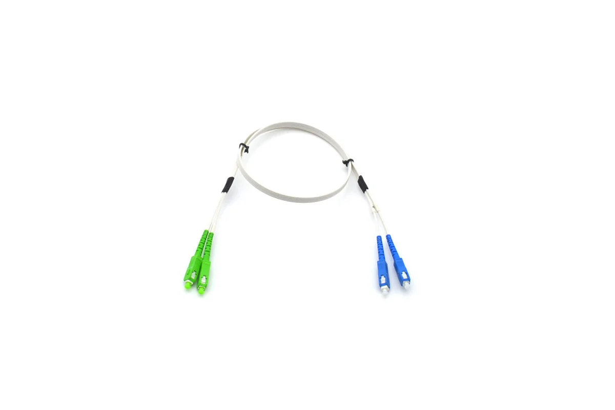 SC APC and SC UPC fiber connectors on one hybrid patch cord