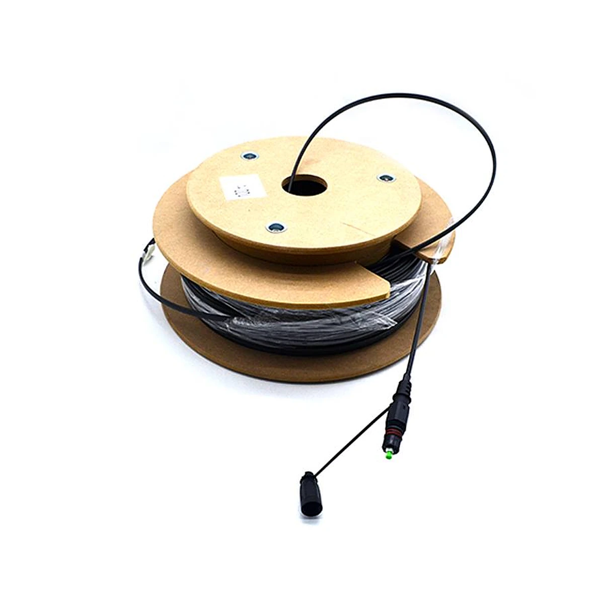 NetLast 1 fiber flat drop cable on wooden reel